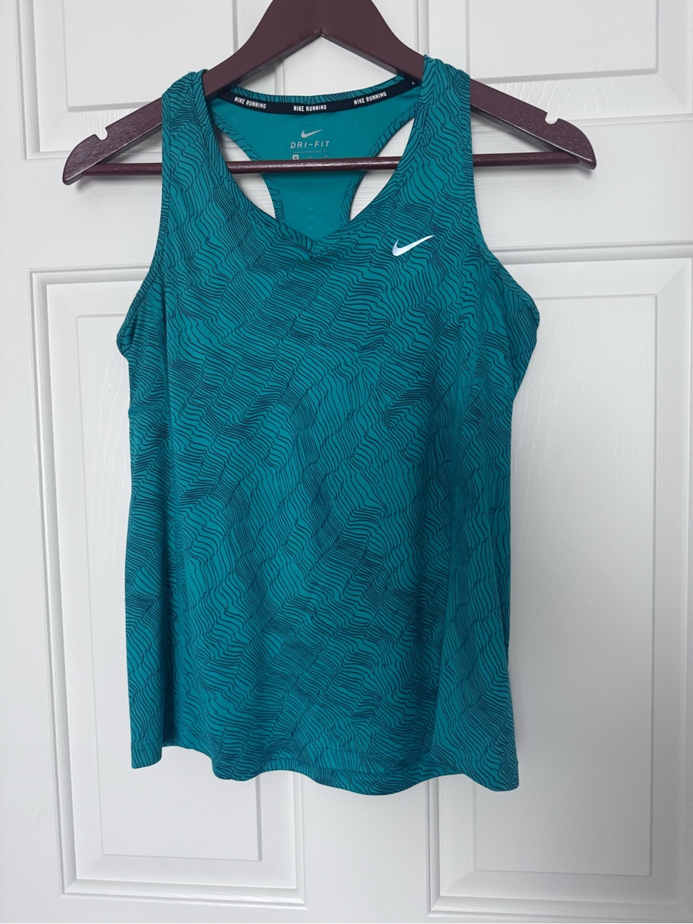 Nike Women's Teal Patterned Dri-FIT Racerback Tank
